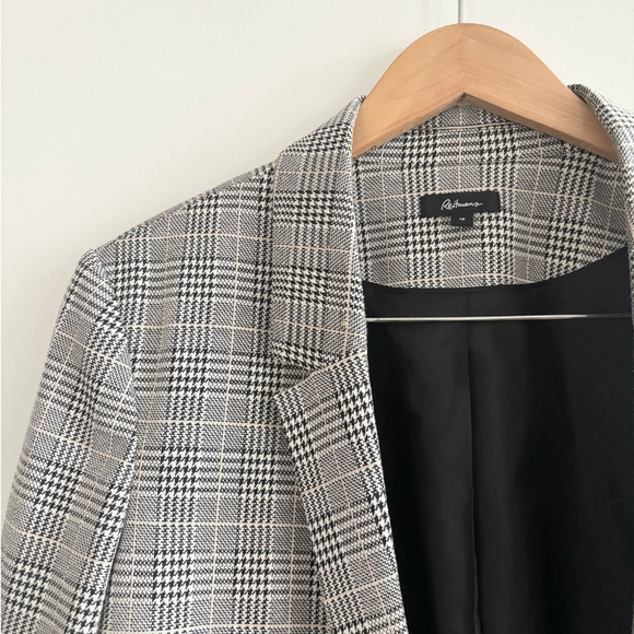 Reitmans Black and White Houndstooth Open Front Blazer - Picture 3 of 10